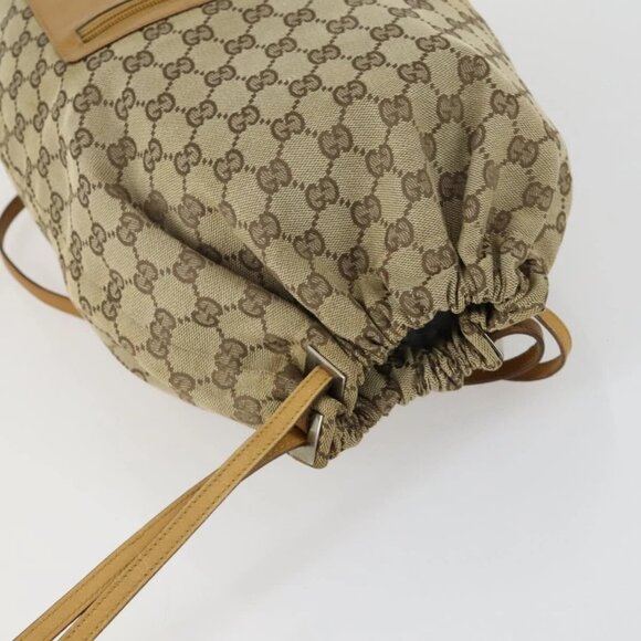 GUCCI GG Canvas Backpack Beige Silver Auth main image 6